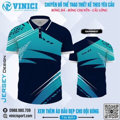 Áo Cầu Lông Thiết Kế Polo Nam HAP000837 Xanh Navy Năng Động