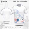 Áo Cầu Lông Thiết Kế VNC0805-14 Màu Trắng Họa Tiết Pastel Năng Động