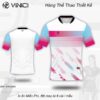 Áo Cầu Lông Thiết Kế VNC0806-14 màu trắng phối hồng xanh