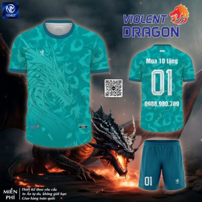 ao-bong-da-khong-logo-thiet-ke-dragon-mau-xanh-ngoc-phoi-dep