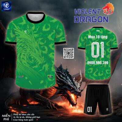 ao-bong-da-khong-logo-thiet-ke-dragon-xanh-la-dep