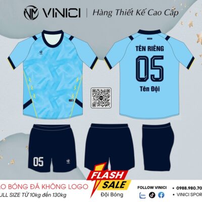Áo Bóng Đá Thiết Kế VINICI BD08002 Màu Xanh Da Trời - Cá Tính & Năng Động