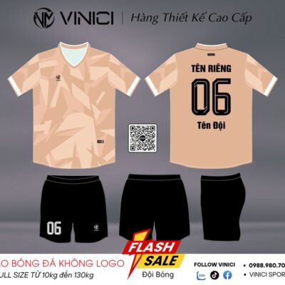Áo bóng đá thiết kế BD08004 màu be không logo - Tự do sáng tạo, phong cách hiện đại