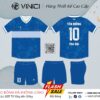 Bộ quần áo bóng đá thiết kế không logo màu xanh dương BD08006