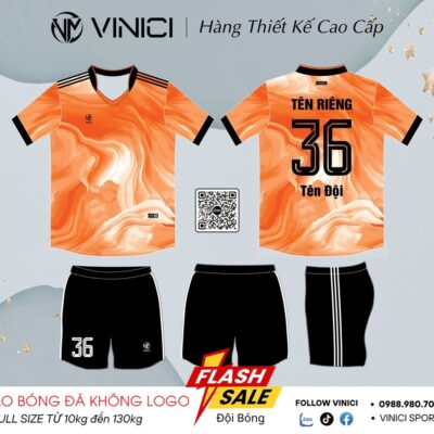 Áo bóng đá thiết kế BD08028 màu cam loang vân đá
