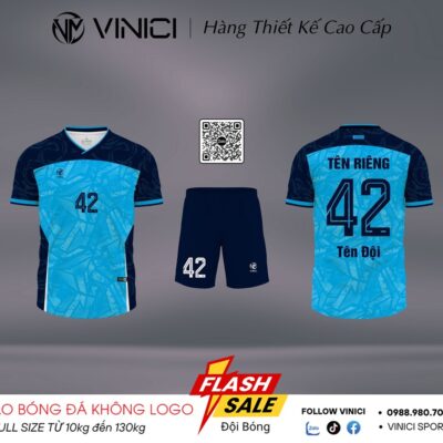 Áo Bóng Đá Thiết Kế BD08031 Màu Xanh - Thoáng Khí, Cá Tính & Hiện Đại