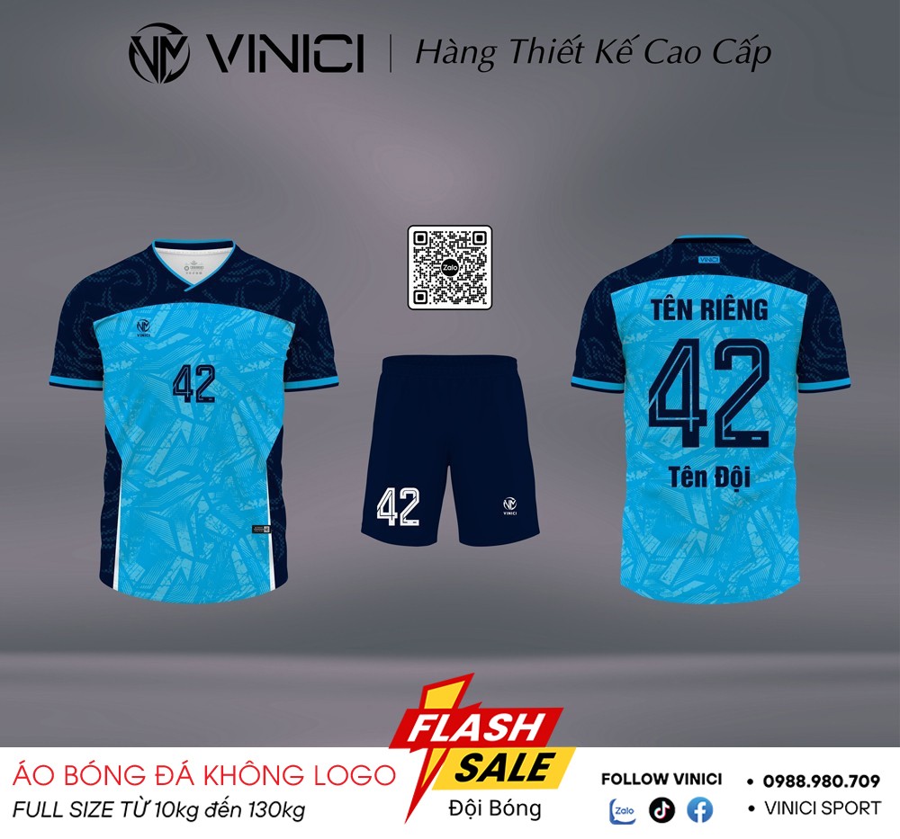 Áo Bóng Đá Thiết Kế BD08031 Màu Xanh – Thoáng Khí, Cá Tính & Hiện Đại