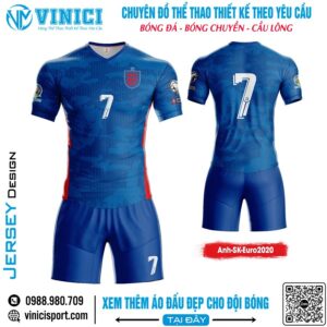 Đồng phục đá bóng nam xanh dương đậm SK Euro 2020