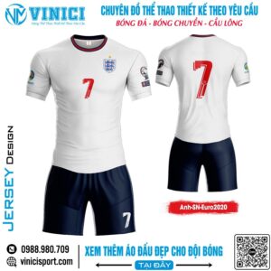 Bộ Quần Áo Bóng Đá SN Euro 2020 Màu Trắng Xanh Navy