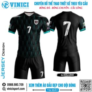 Áo Thể Thao SK Euro 2020 Màu Đen Phối Xanh Ngọc