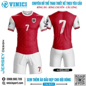 Áo Bóng Đá Thiết Kế Màu Đỏ Sẫm Euro 2020 - Chất Liệu Cao Cấp