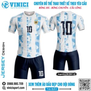 Áo Đấu Argentina SN 2021-22 Trắng Xanh Chính Hãng - Mẫu Đặc Biệt Camouflage