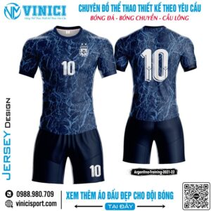 Bộ quần áo thể thao Xanh Navy Vân Đá - Argentina Training 2021/22