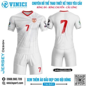 Áo đấu Bắc Macedonia trắng – Số 7 đỏ nổi bật | Euro 2020
