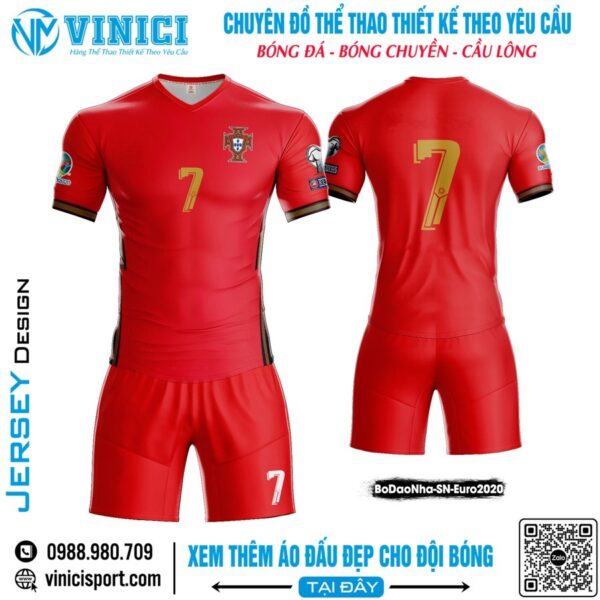 Áo Đấu Thiết Kế Màu Đỏ – Số 7 Vàng Nổi Bật | Vinici Sport