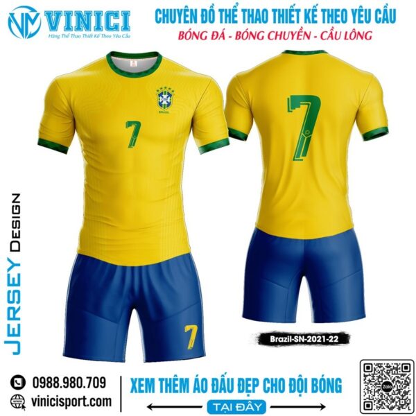 Đồng Phục Thể Thao Brazil SN 2021/22 - Vàng Tươi Năng Động
