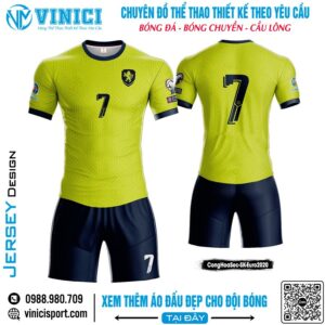 Áo Đấu Bóng Đá Vàng Chanh Phối Navy – Thiết Kế Năng Động, Cá Tính