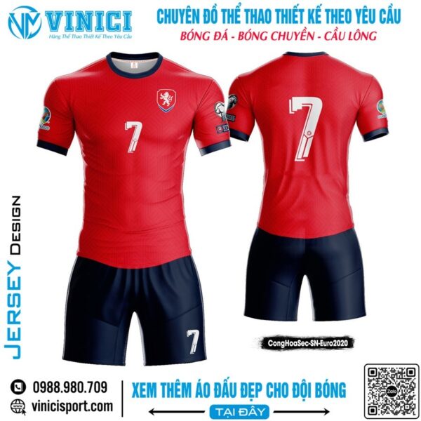 Áo đấu bóng đá đỏ tươi - CongHoaSec-SN-Euro2020