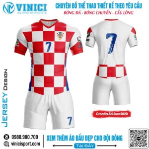 Áo Đấu Thể Thao Croatia SN Euro 2020 - Caro Đỏ Trắng Nổi Bật