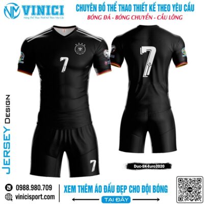 Bộ đồ thể thao nam màu đen phối cờ Đức – Euro 2020