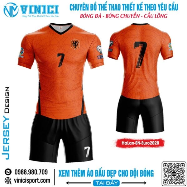 Áo đấu thể thao thiết kế theo yêu cầu - Cam Hà Lan năng động