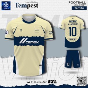 Áo Bóng Đá Tempest - Tem04 Kem Navy