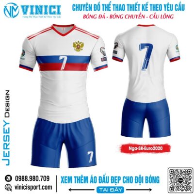 Áo đấu đội tuyển Nga Euro 2020 – Trắng xanh đỏ mạnh mẽ