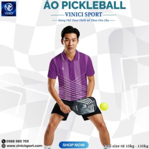 Áo Thể Thao Pickleball Tím Trắng VINICI SPORT