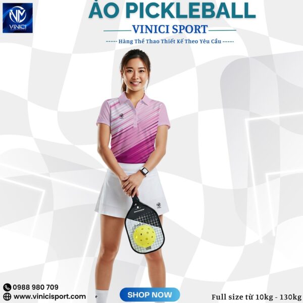 Áo Pickleball Nữ VINICI SPORT Hồng Tím Chuyển Sắc