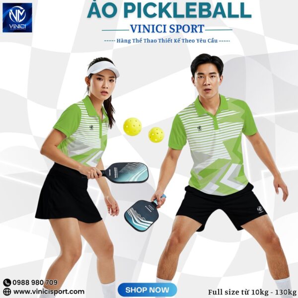 Áo Pickleball VINICI SPORT - Xanh Lá Non Năng Động