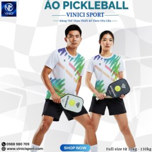 Áo Pickleball Trắng Unisex Vinici Sport - Thiết Kế Năng Động, Thoáng Mát
