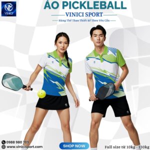 Áo Pickleball Xanh Dương Xanh Lá Vinici Sport - Năng Động & Thoáng Mát