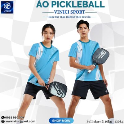 Áo Thể Thao Pickleball Xanh Dương Nhạt Vinici Sport