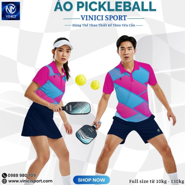 Áo Pickleball Unisex Vinici Sport - Màu Hồng Fuchsia Năng Động