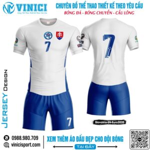Áo Đấu Slovakia Euro 2020 Trắng Xanh – Thiết Kế Năng Động, Chuẩn Phong Cách Thể Thao