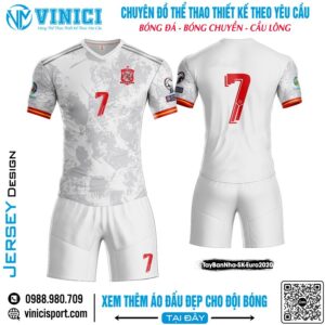 Đồng Phục Thi Đấu Tây Ban Nha Euro 2020 - Màu Trắng Camouflage