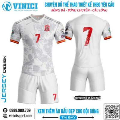 Đồng Phục Thi Đấu Tây Ban Nha Euro 2020 – Màu Trắng Camouflage