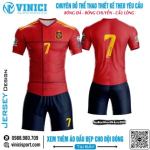 Áo bóng đá thiết kế Tây Ban Nha đỏ đậm sang trọng - Euro 2020