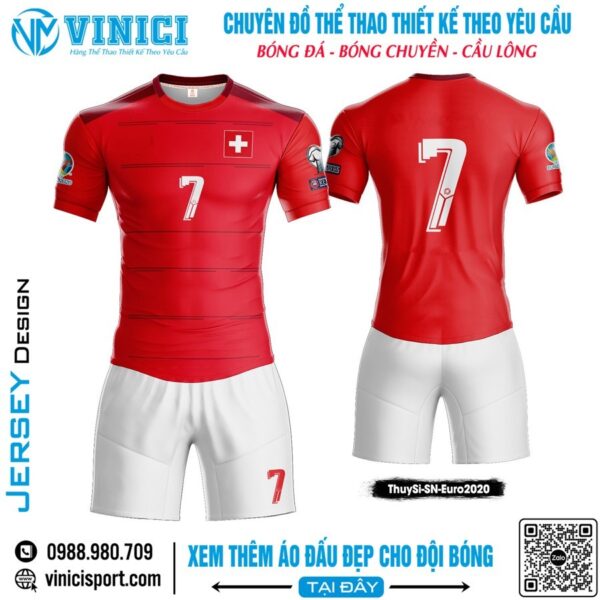 Bộ Trang Phục Thể Thao Màu Đỏ Lấy Cảm Hứng Từ Áo Đấu Thụy Sĩ Euro 2020