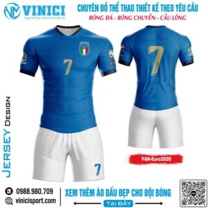 Áo đấu Ý màu xanh dương Euro 2020 - Thiết kế thể thao cao cấp