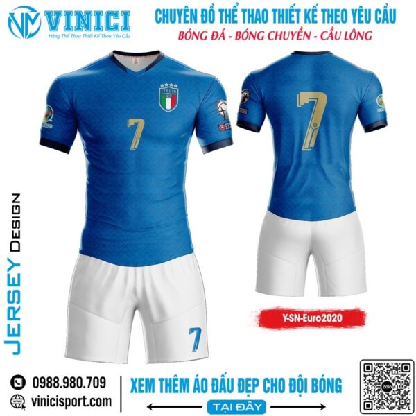 Áo đấu Ý màu xanh dương Euro 2020 - Thiết kế thể thao cao cấp