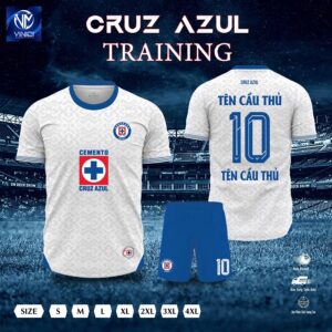 Áo Tập Luyện Cruz Azul Trắng Xanh – Phong Cách Thể Thao Năng Động