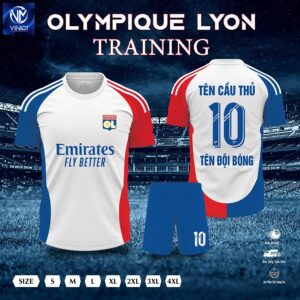 Áo training Olympique Lyon trắng xanh đỏ - Tinh thần nước Pháp