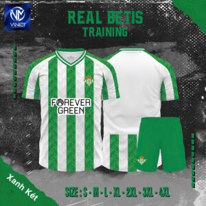 Áo tập Real Betis màu xanh lá cây trắng - Thiết kế thể thao năng động