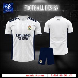 Áo Bóng Đá Trắng Xanh Navy – Thiết Kế Sang Trọng Đậm Chất Thể Thao