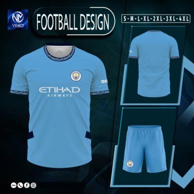 Áo đấu Manchester City xanh da trời – Thiết kế phong cách thể thao hiện đại