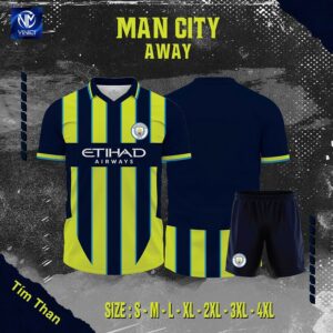 Đồng Phục Sân Khách Man City Màu Tím Than - Thiết Kế Nổi Bật, Chất Liệu Tuyệt Vời