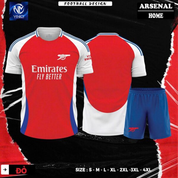 Áo Đấu Arsenal Sân Nhà 2025 - Màu Đỏ Tươi Nổi Bật