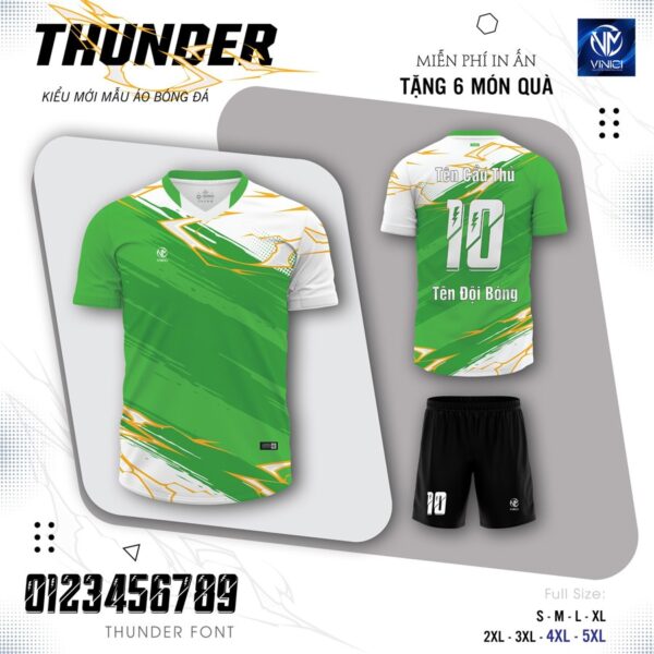 Áo Bóng Đá Thunder Xanh Dương Không Logo - Ảnh 6