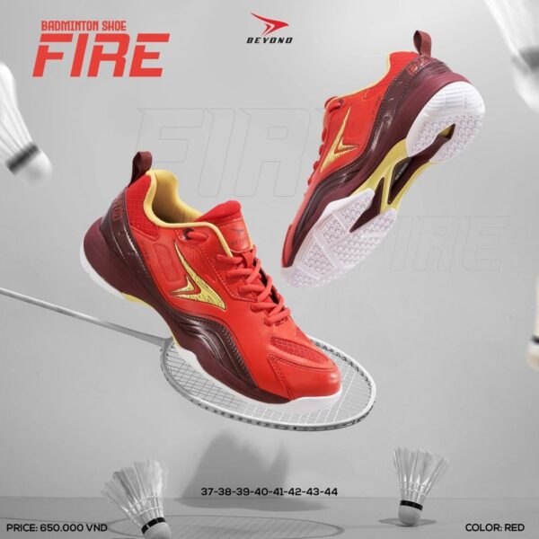 Giày Cầu Lông BEYONO FIRE – Màu Đỏ Năng Động